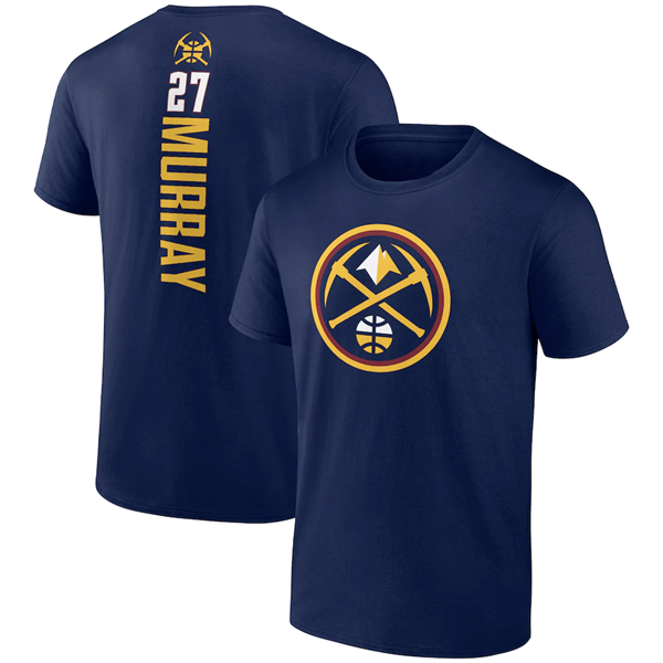 Men's Denver Nuggets #27 Jamal Murray Navy Name & Number T-Shirt